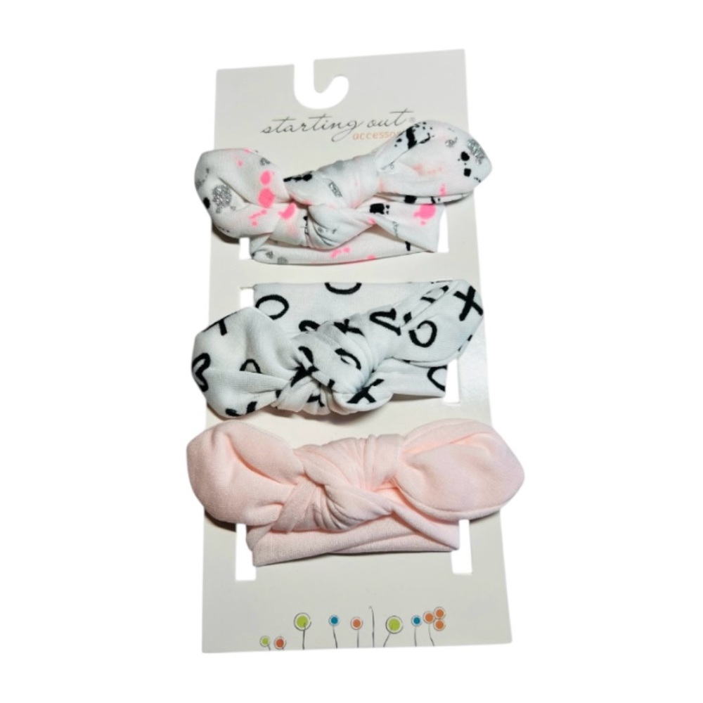 Starting Out Pink, White, and Black Headband Trio